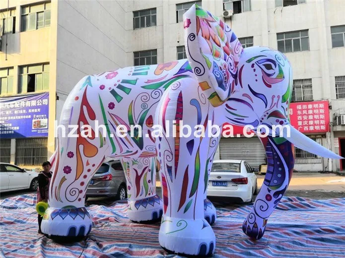 Outdoor Colorful Inflatable Elephant Mascot with Light
