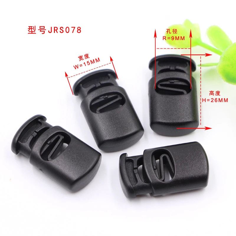 Черный цвет хорошее качество аксессуары для одежды пробка шнура пластиковый шнурок