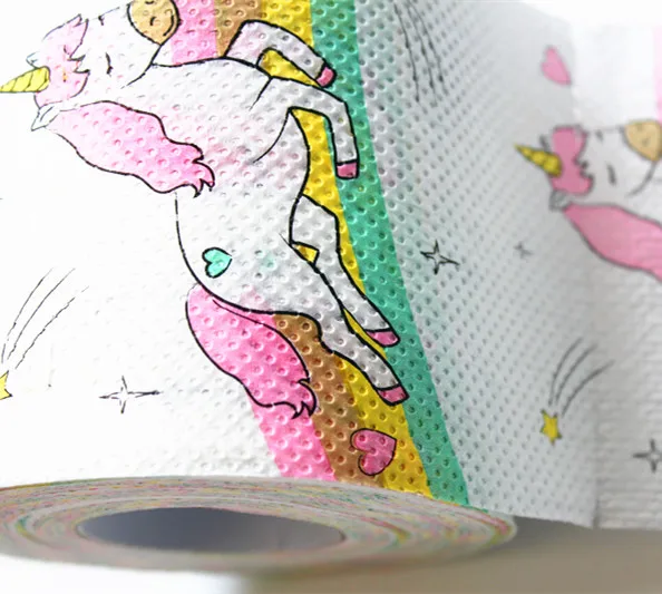 Pink unicorn paper napkin roll rainbow