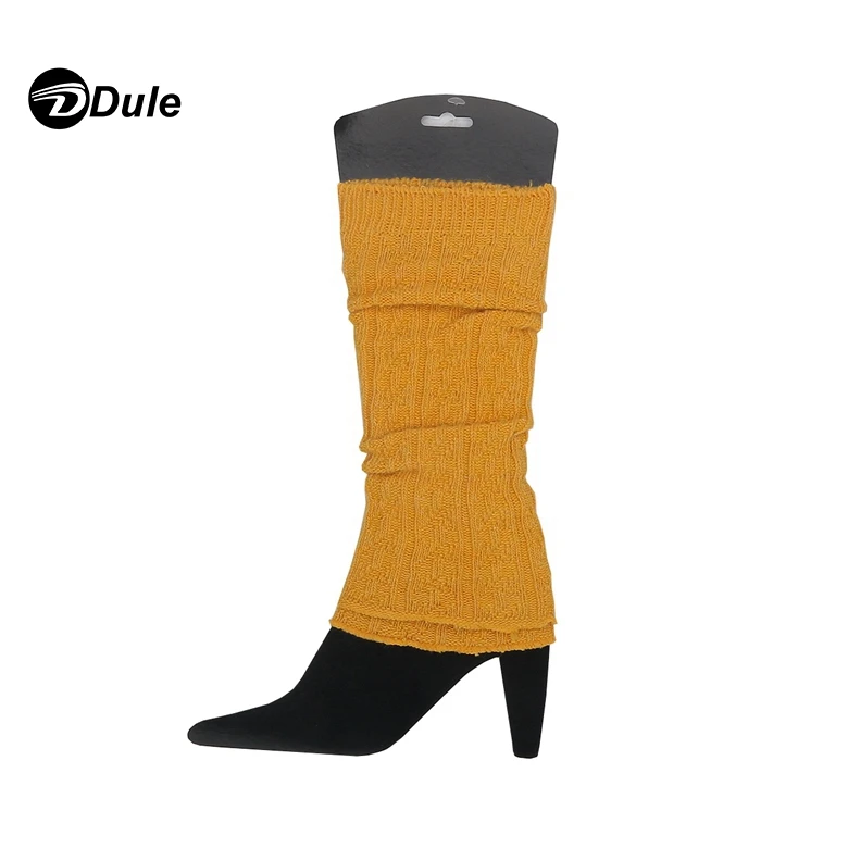 
Dark Green Color Beautiful Women Double Buttondance Knitted Leg Warmer Socks Knit Boot Cover Socks 