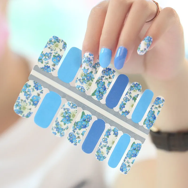 Shanghai Huizi long lasting nail strips custom nail art decoration waterproof nail wraps