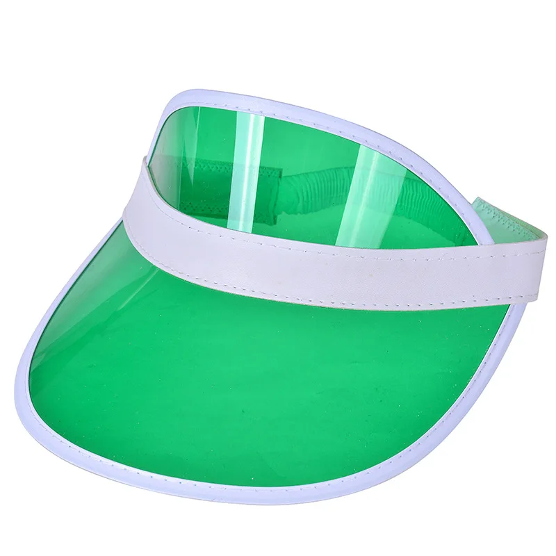 
Sun visor sun hat party hat transparent plastic cap transparent pvc sun hat tennis beach elastic cap 