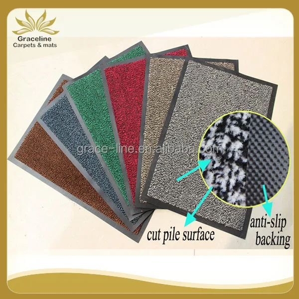 Polypropylene felt surface PVC backing doormat rug carpet