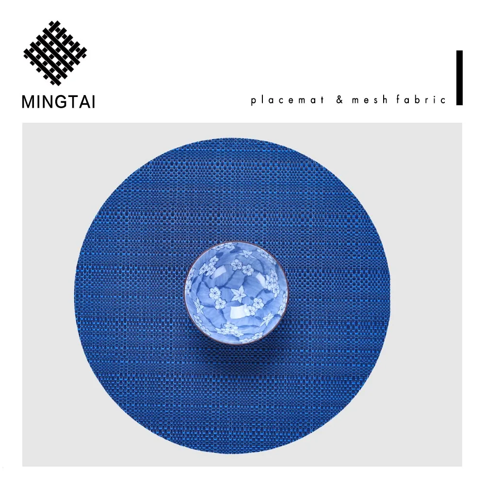 Fashion design OEM welcome best price outdoor dishwasher safe wholesale pvc table plate mats vinyl fabric placemat round