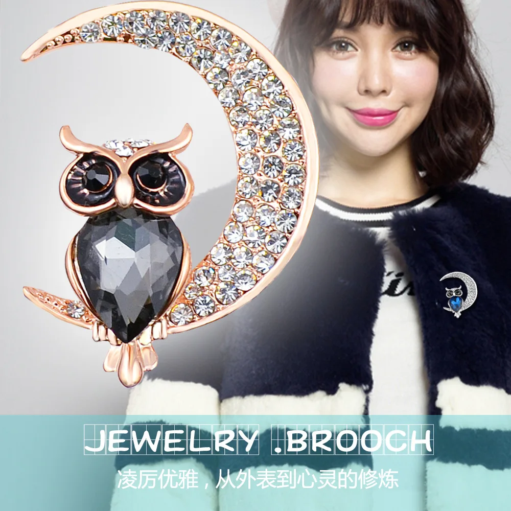 Owls Vintage Brooches Antiques Bouquet Owl Hijab Pin Up Designer Wedded Broach Scarf Clips Jewelry