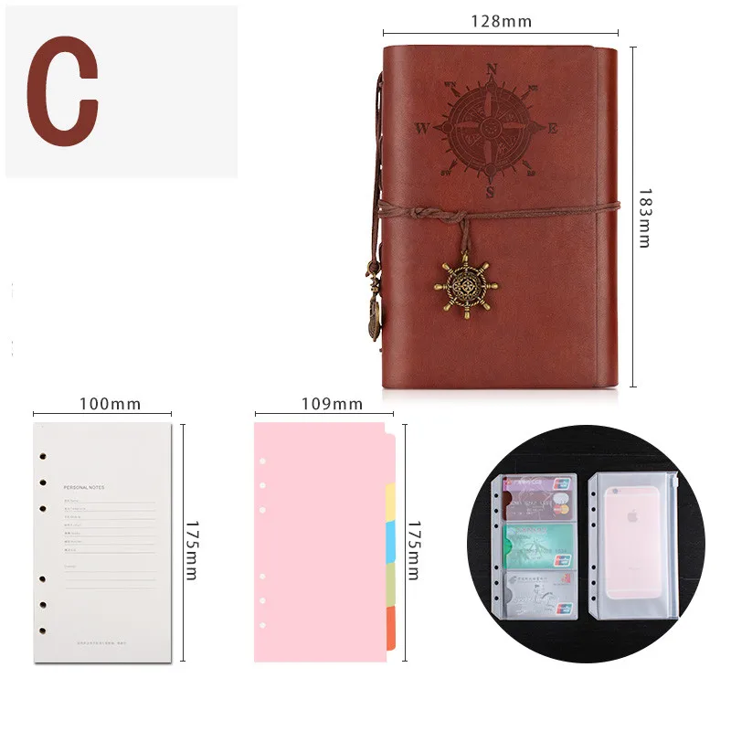 Fashion design diary calendar A6 loose-leaf removable notebook student diary with bandage hand book pages