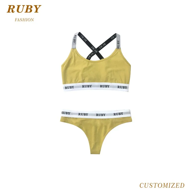 Custom cotton underwear yoga fitness clothing women sports bra