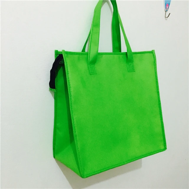 Reusable Insulated Non-woven Grocery tote cooler Shopping Bag With Zipper