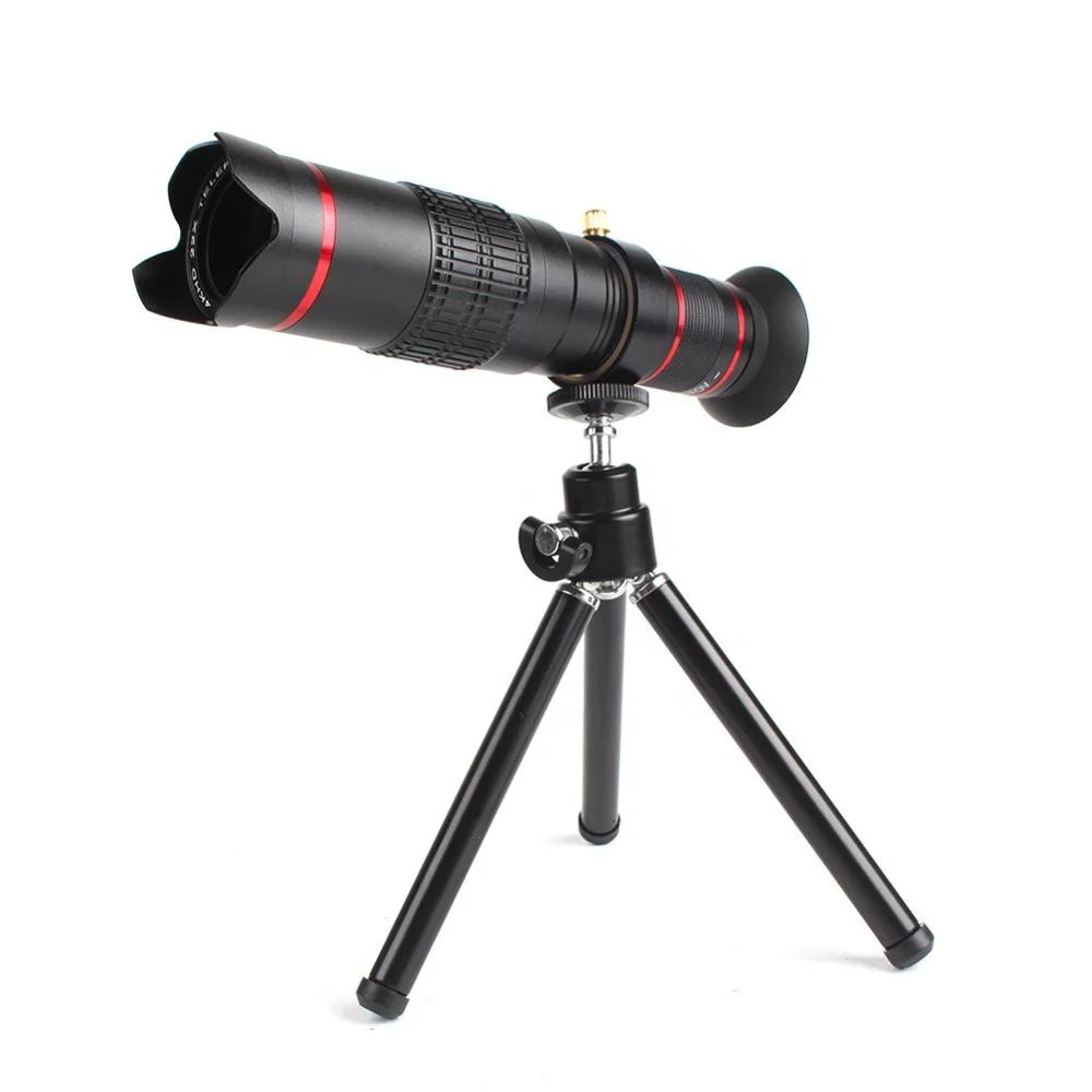 Christmas gift mobile phone monocular 22X HD zoom monocular telescope with black kit pouch and with telescopic tripod for hiking