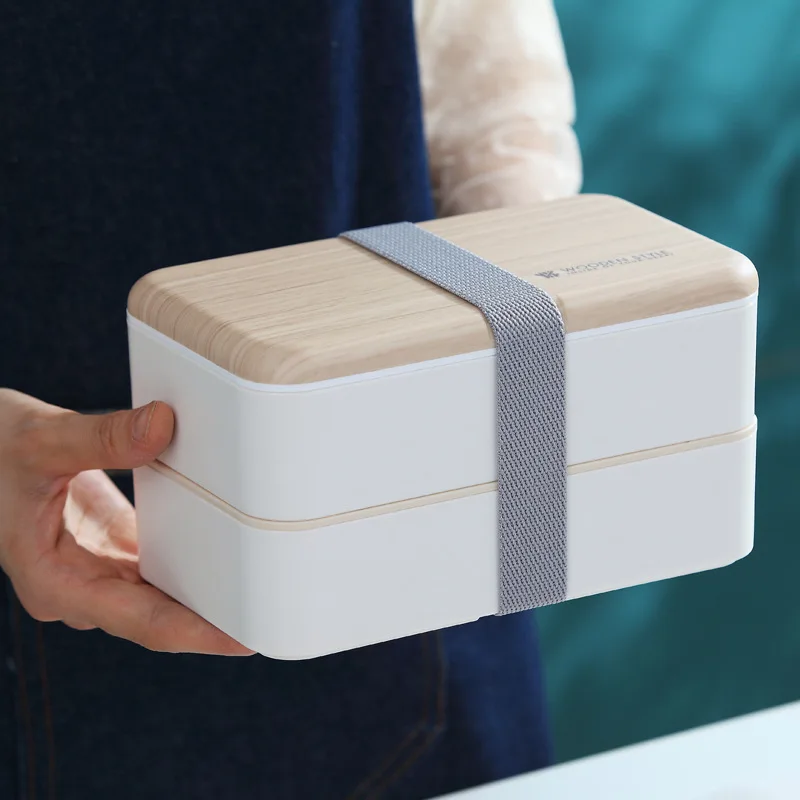 Wholesale  Eco-friendly   Microwave 2 layers bento  plastic japanese  bento lunch box for kids  food container