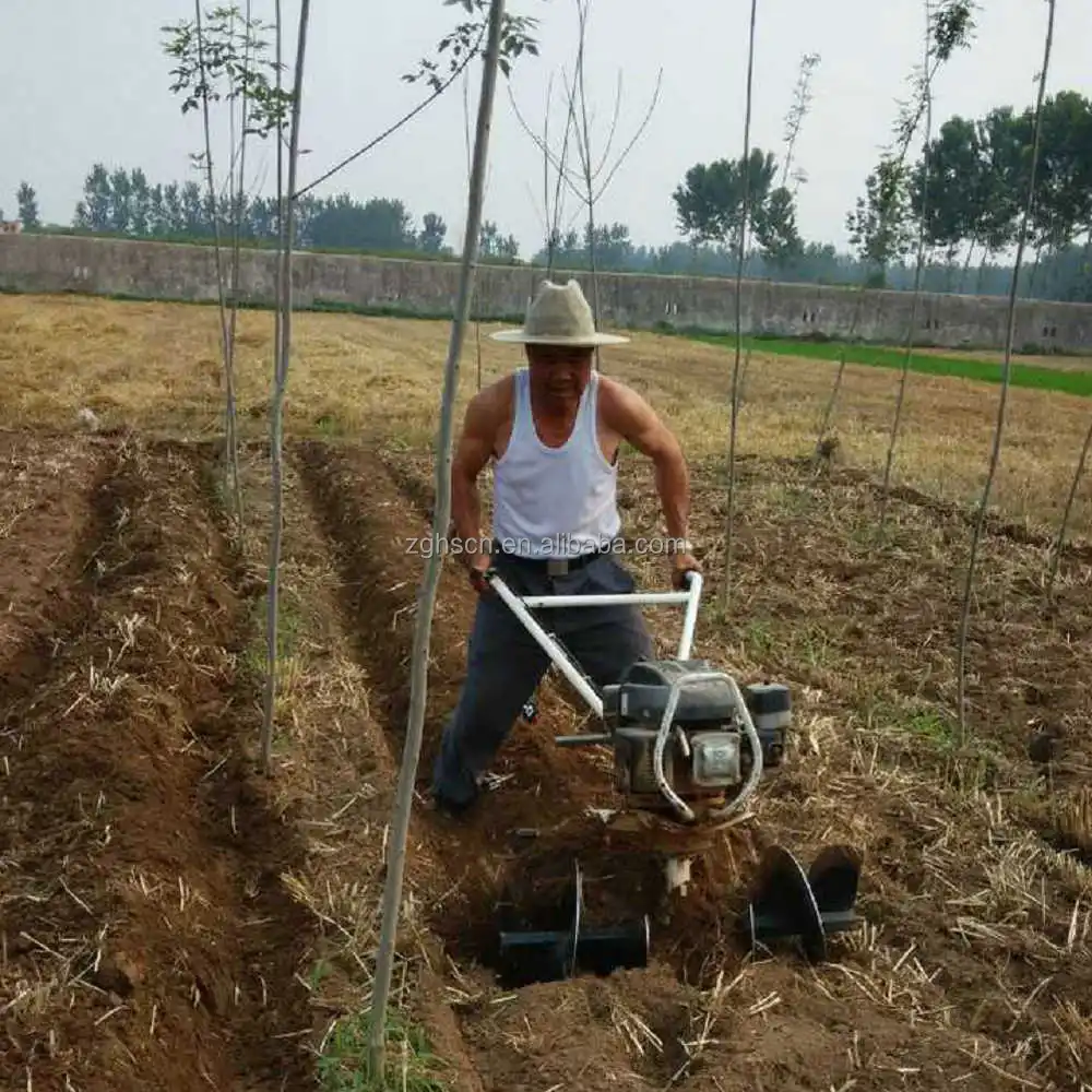 Single Cylinder Agriculture Machines Cassava Planting Ploughing Hand Tractor Small Roto Tiller Farm Cultivator Gasoline