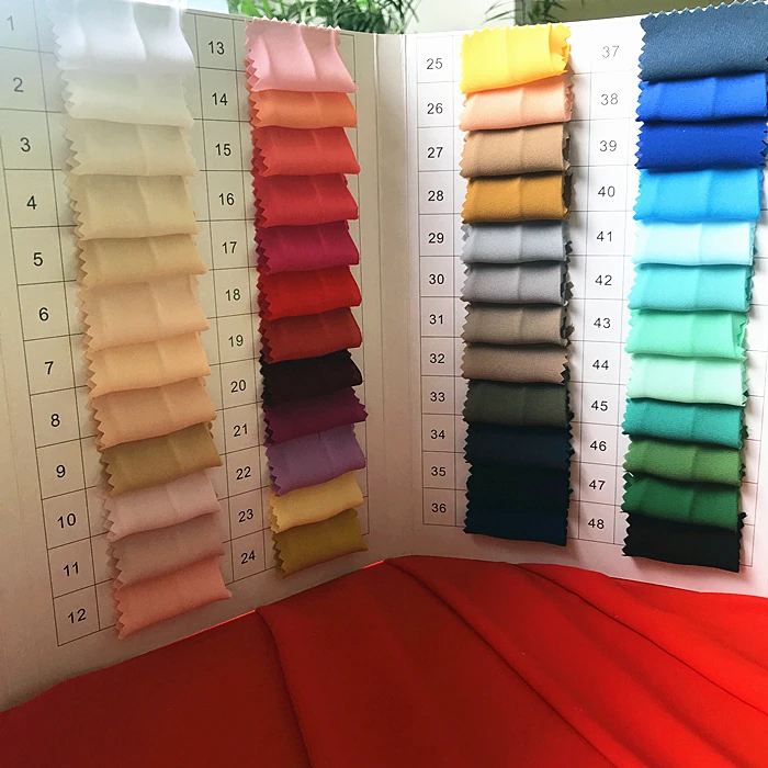 high elastic plain chiffon korean moss crepe fabric for dresses