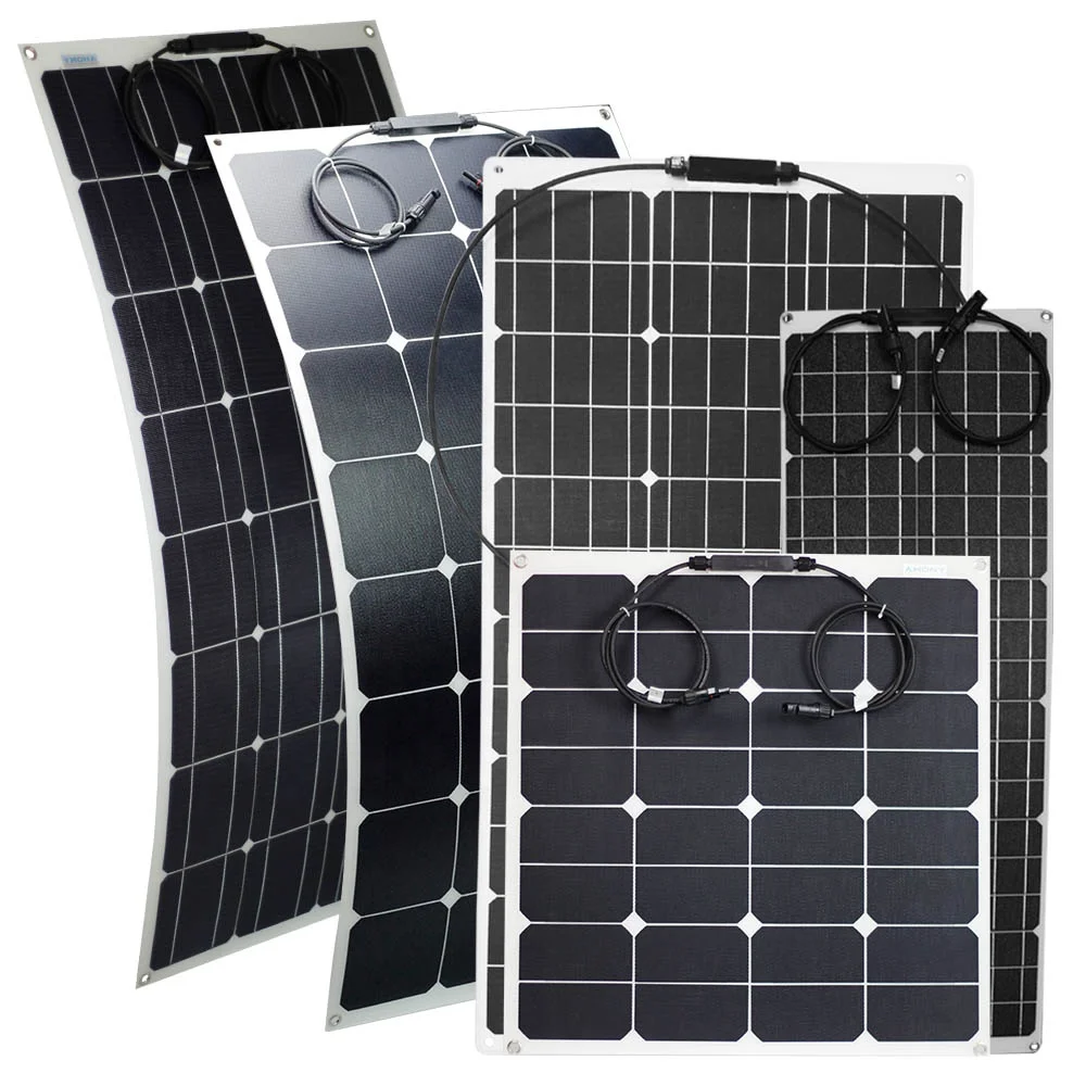 ETFE Solar Panels 100W 120W 130W 150W Flexible Solar Panel Kit Narrowboats For Boats Roof With Cables