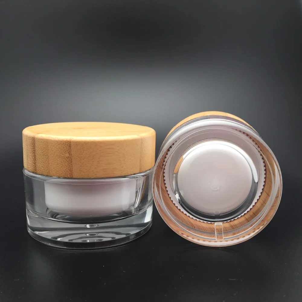 
30g 50g bamboo cosmetic packaging bottles and jars 