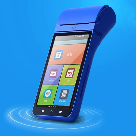 
android fingerprint module EMV card reader payment device touch screen handheld portable mobile POS terminal printer 