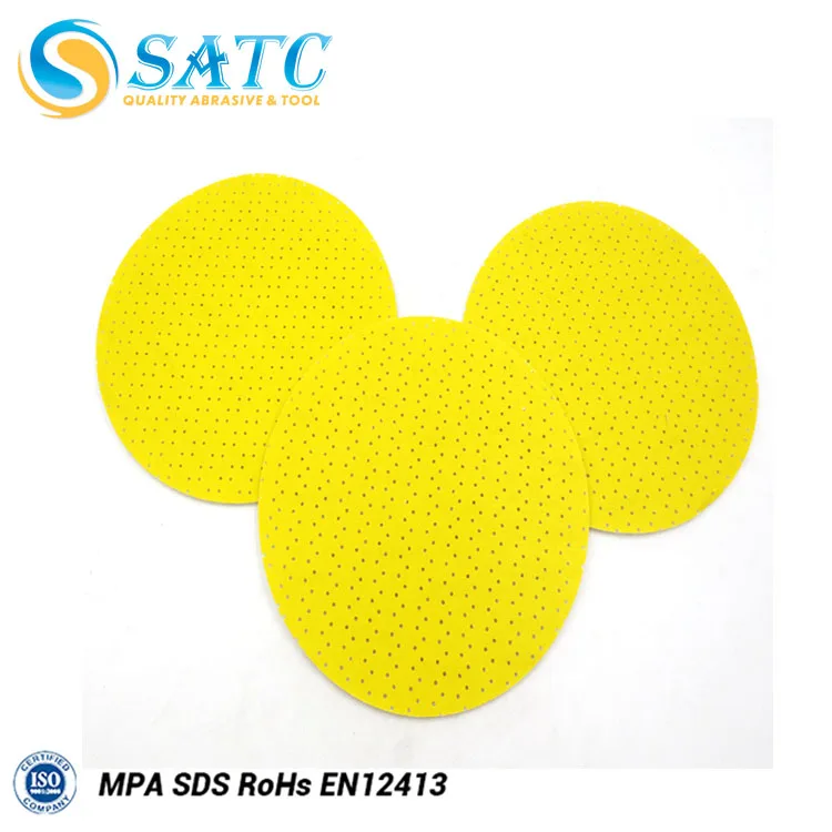 Drywall Sanding Abrasive Sandpaper for Giraffe Ceiling Sander SATC 225 Mm Yellow Abrasive Disc Hook and Loop White Alumina