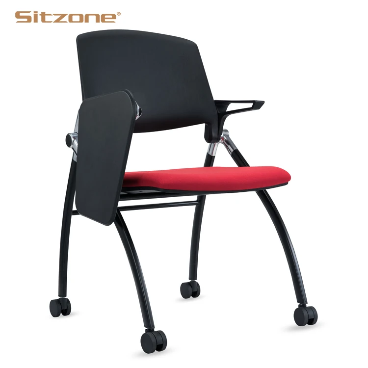 Frame Foam Seat Training Chair with Writing Pad 2020 Conference Room Plastic Office Furniture Mesh Foldable 10 Days