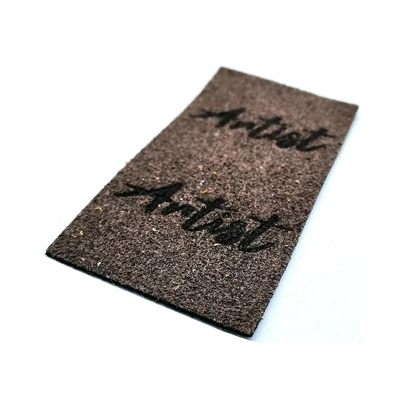 Denim Design Customized Suede Labels Custom Embossed Logo Leather Label