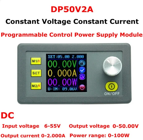 DP50V2A Constant Voltage current Step-down Programmable Power Supply module buck Voltage regulator converter color LCD