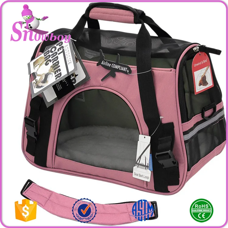 Airline Approved Pet Carriers Fleece Bed For Dog Cat Travel Bag