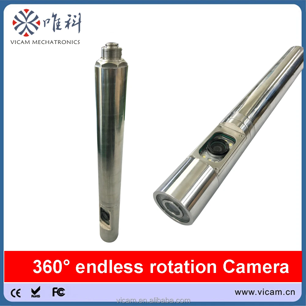 Vicam underwater camera 300m / 500m electrical winch water well inspection camera with 63mm dual camera head