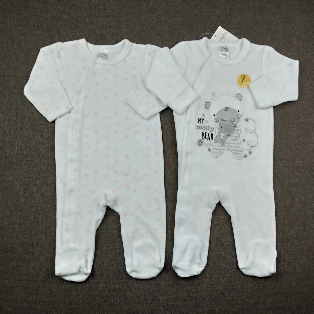 Briantex Wholesale Baby Wear Warm Velour Romper Breathable Baby Onesie Born Baby Clothes 2pcs Set New Clothing Sets Full Fashion Winter