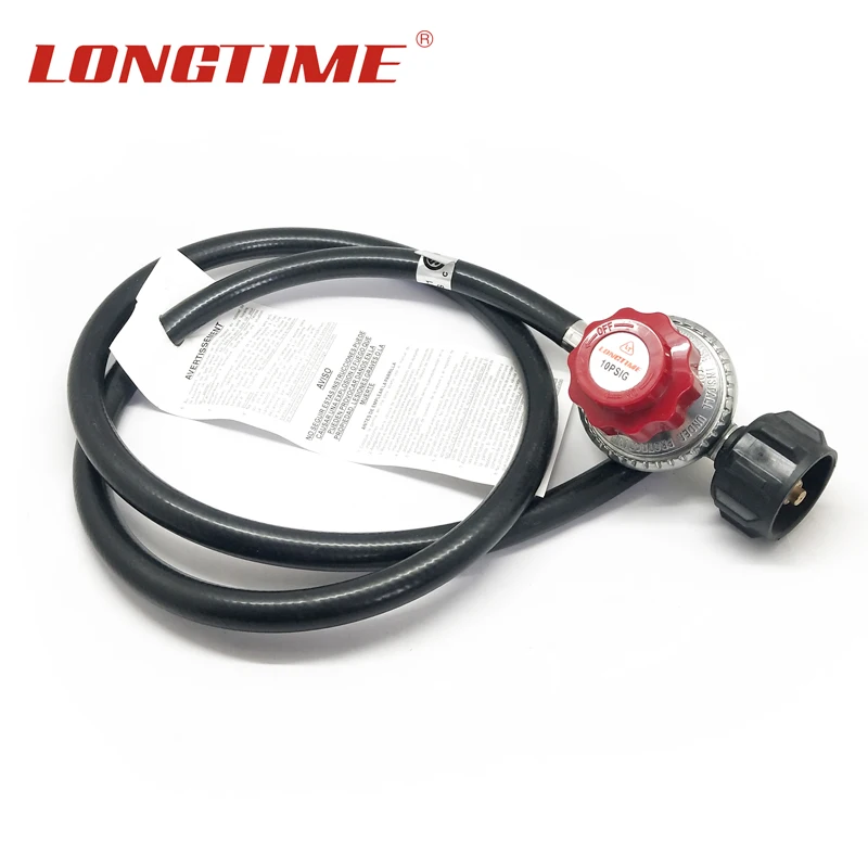 
LONGTIME 0-10 PSI Adjustable High Pressure LPG Gas Cylinder Regulator for Fire Pit Heater Stove 