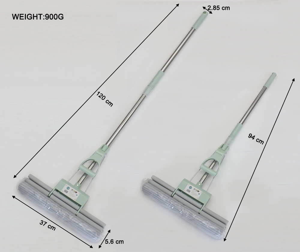 Super absorbent double roller pva sponge foam mop for kitchen floor