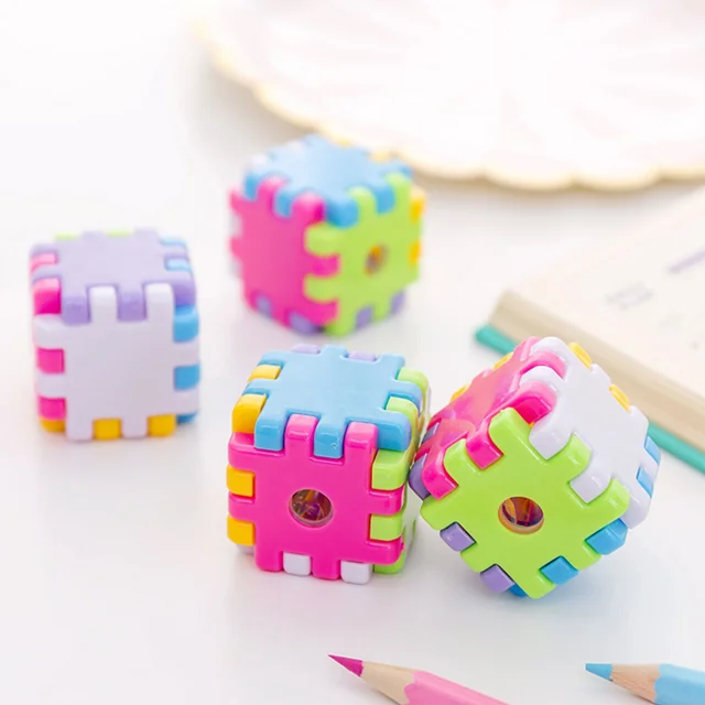 
Cartoon cube small pencil sharpener students pencil sharpener stationery 