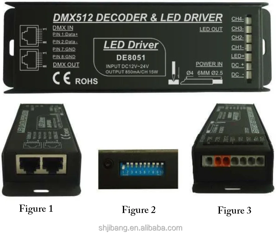 Standard constant current 350mA DMX512 controller DE8051