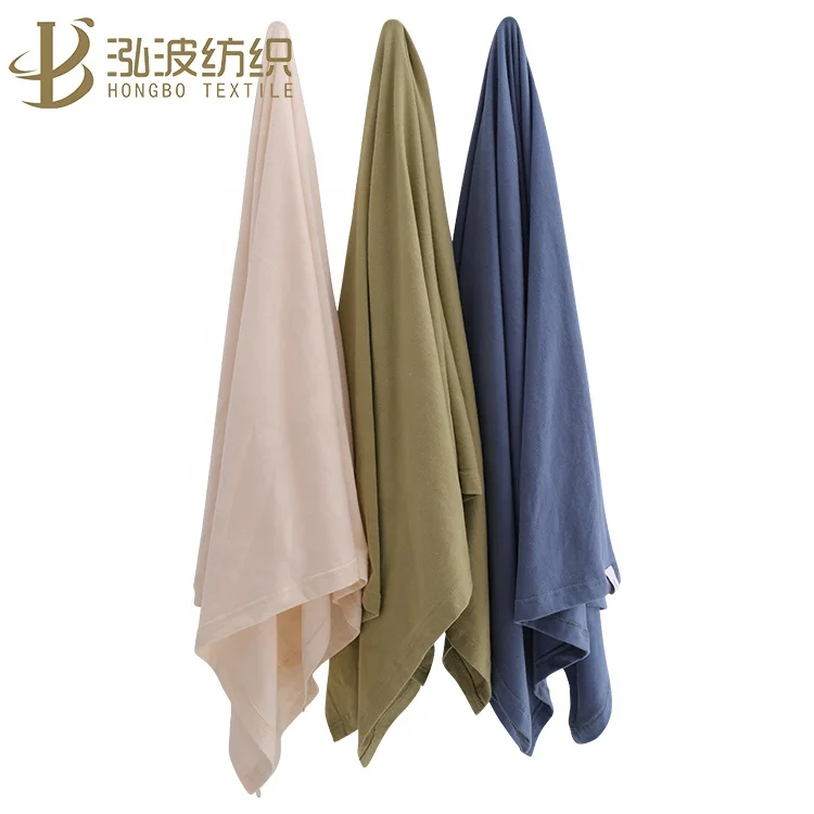 Super Soft Cotton Solid Color Baby Cotton Jersey Blanket