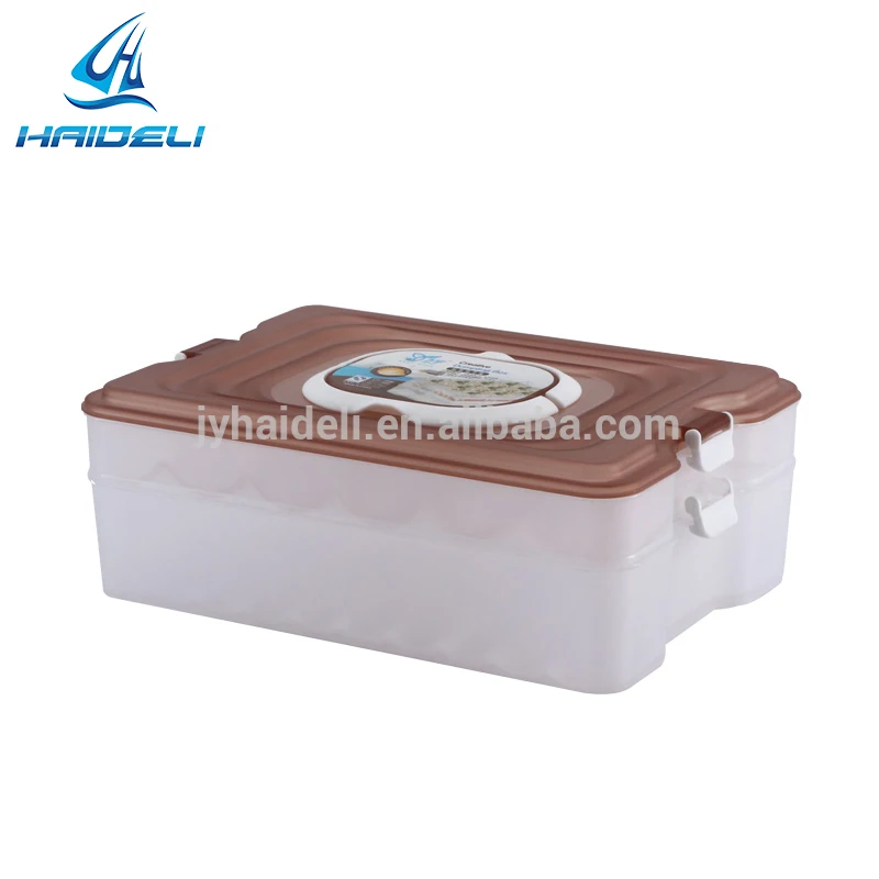 PP plastic transparent superimposed storage freezer 21 pack portable dumpling box
