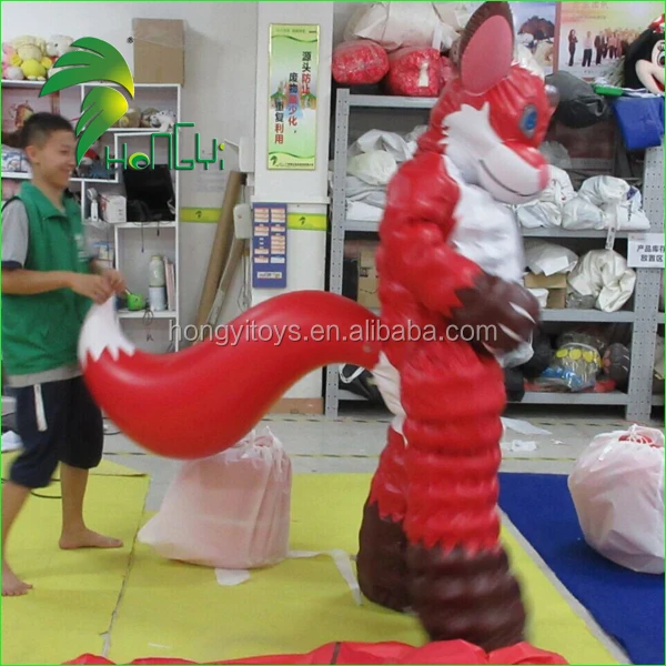 Latest Amazing Funny Moving Lovely PVC Inflatable Fox Double Layer Suit Costume