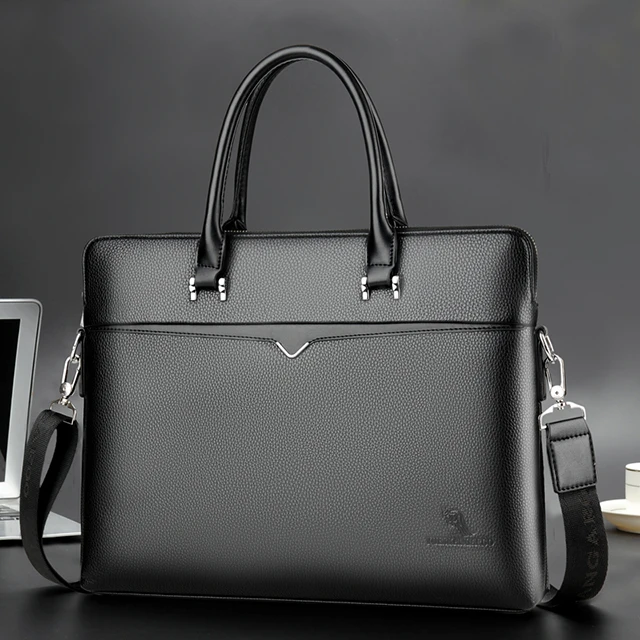 Мужской деловой портфель из ПУ кожи, молодежная сумка, вместительная сумка для ноутбука, мужская сумка через плечо, 2019