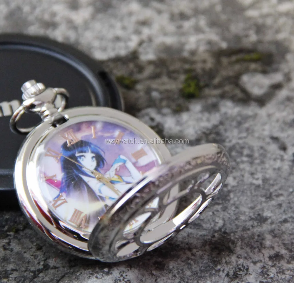 Animation waist chain pocket watch popular style silver quartz clock pocket watch manufacturers direct sales!