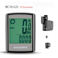 ROCKBROS 18f Waterproof Bicycle Computer Speedometer LCD Backlight Stopwatch Wireless MTB Road Bike Cycling Speedometer Odometer