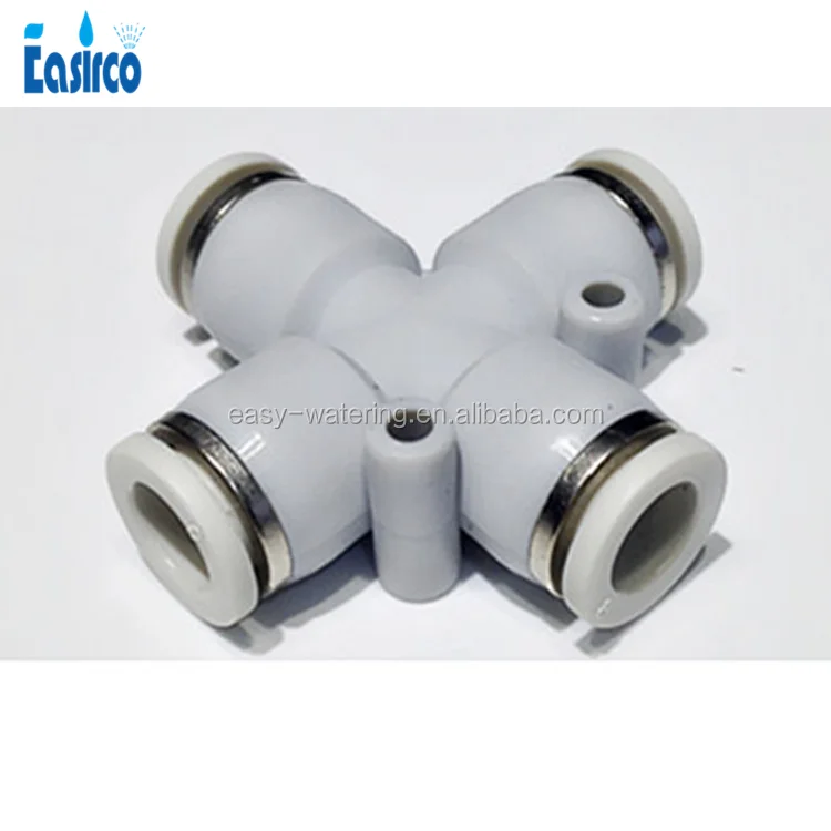 Белый 8 мм быстрое подключение крест пневматические фитинги Пластиковые соединительная трубка фитинги