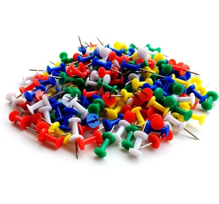 Color Shaped Metal Push Pins Tacs Office Teacher School Students