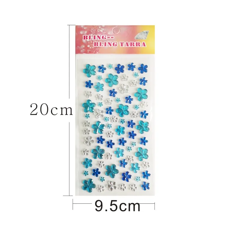 In stock hot sale acrylic rhinestone flower gem sticker Crystals Diamonds sticker