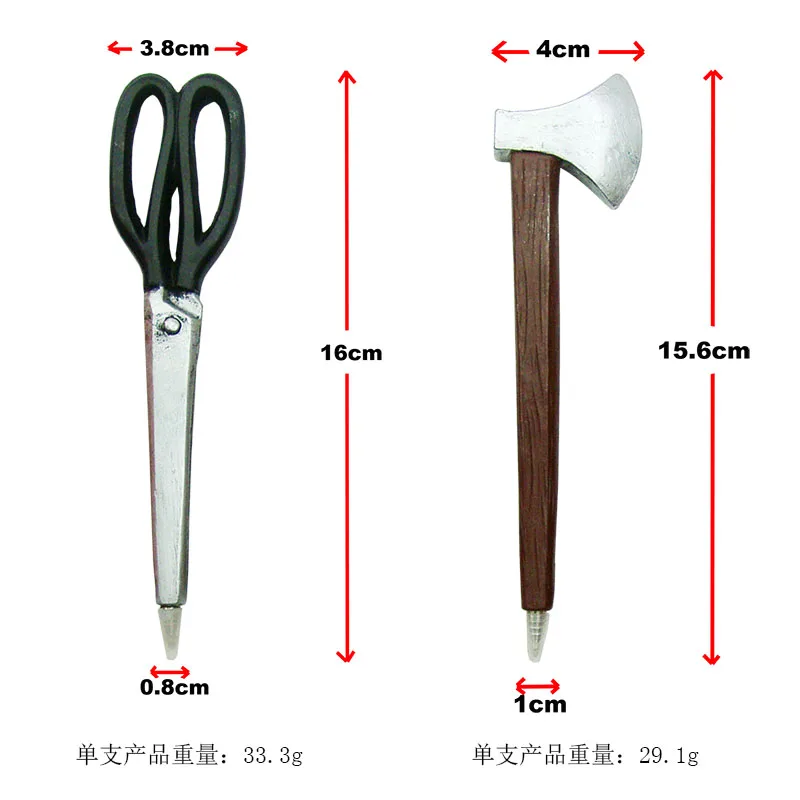 Custom creative design scissors nail spanner axe knife hammer screwdriver tool shape ballpoint pen