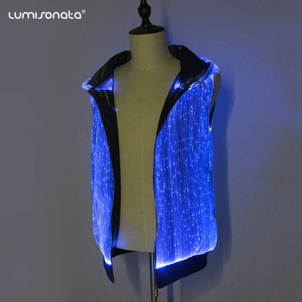 Fiber Optic Party Outfits Rave LED Music Festival Light up Glow in the Dark Glowing Clothes