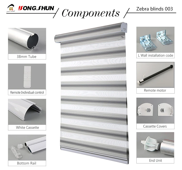  Double layers luxury smart dual roller blinds 100% blackout day night window eletric motorized