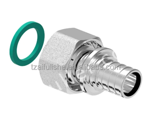 S3.2 brass pipe fittings for Ruhau pipe CW602N Nickel plated Sliding fittings for pex pipe