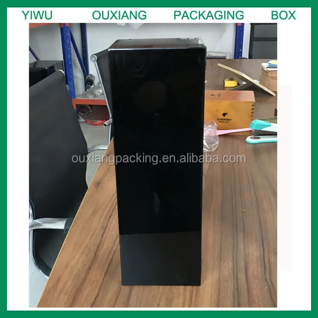 piano black lacquer finish luxury wooden champagne bottle box
