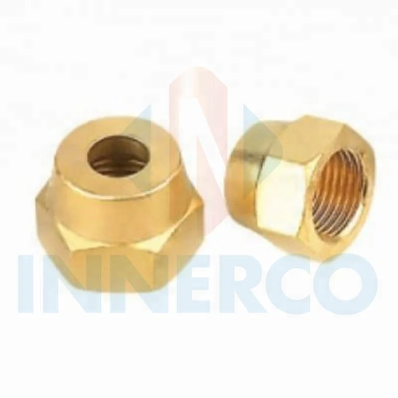 Brass Flare Pipe Fittings Brass Short SAE Flare Nut For Air Conditioner