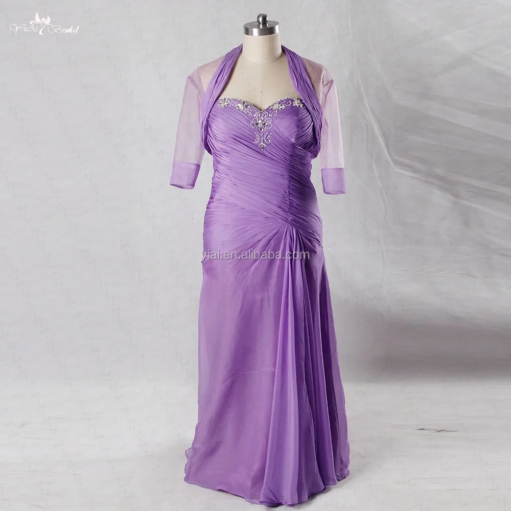 RSE746 баклажаны большого размера платья для матери невесты с куртками
