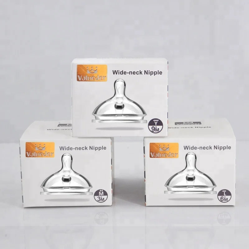 
High quality odor-free big wide neck baby feeding bottle nipples 