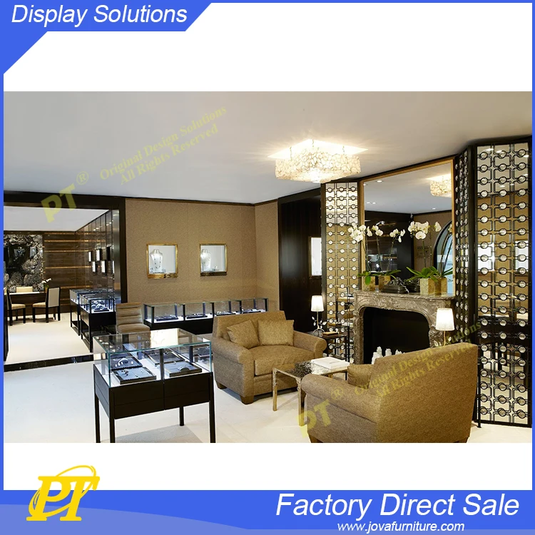 Gold shop interior design for mdf jewellery furniture design