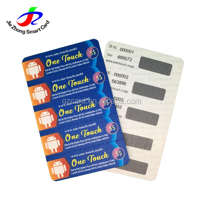 
Printing Customer Design 300gsm Paper Scratch Card Printing Mobile Cell Phone 