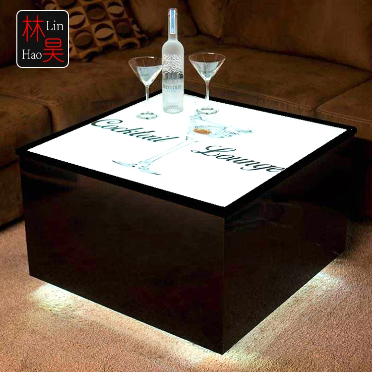 iorn led low glass lounge coffee table
